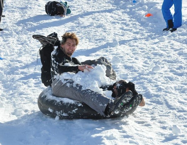 human bowling snow party